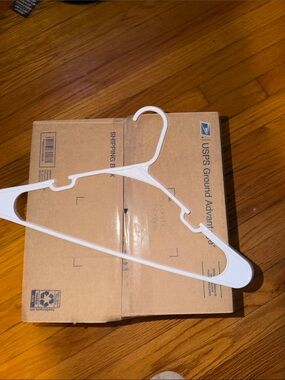 White Plastic Clothes Hanger Box of 15